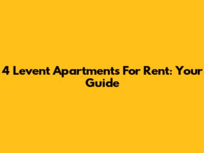 4 Levent Apartments For Rent: Your Guide