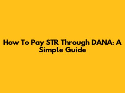 How To Pay STR Through DANA: A Simple Guide