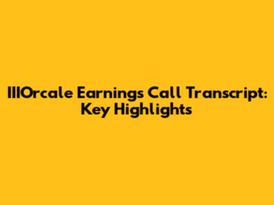 IIIOrcale Earnings Call Transcript: Key Highlights