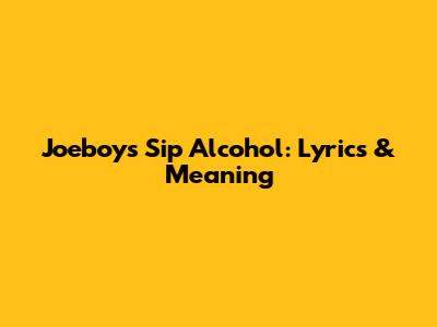 Joeboy's Sip Alcohol: Lyrics & Meaning