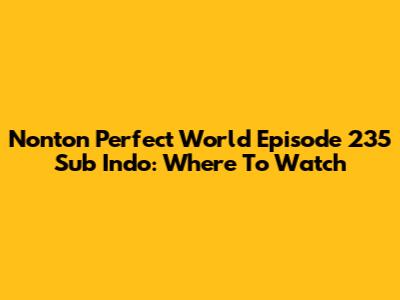 Nonton Perfect World Episode 235 Sub Indo: Where To Watch
