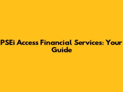 PSEi Access Financial Services: Your Guide