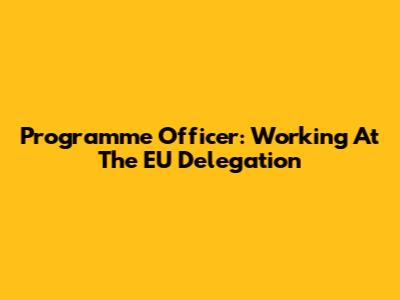 Programme Officer: Working At The EU Delegation