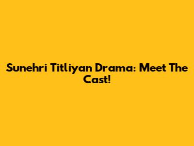 Sunehri Titliyan Drama: Meet The Cast!